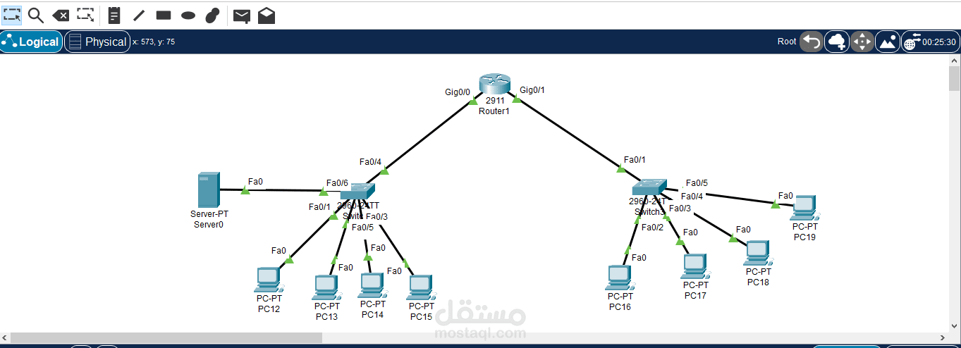 إعداد DHCP لشبكتين منفصلتين