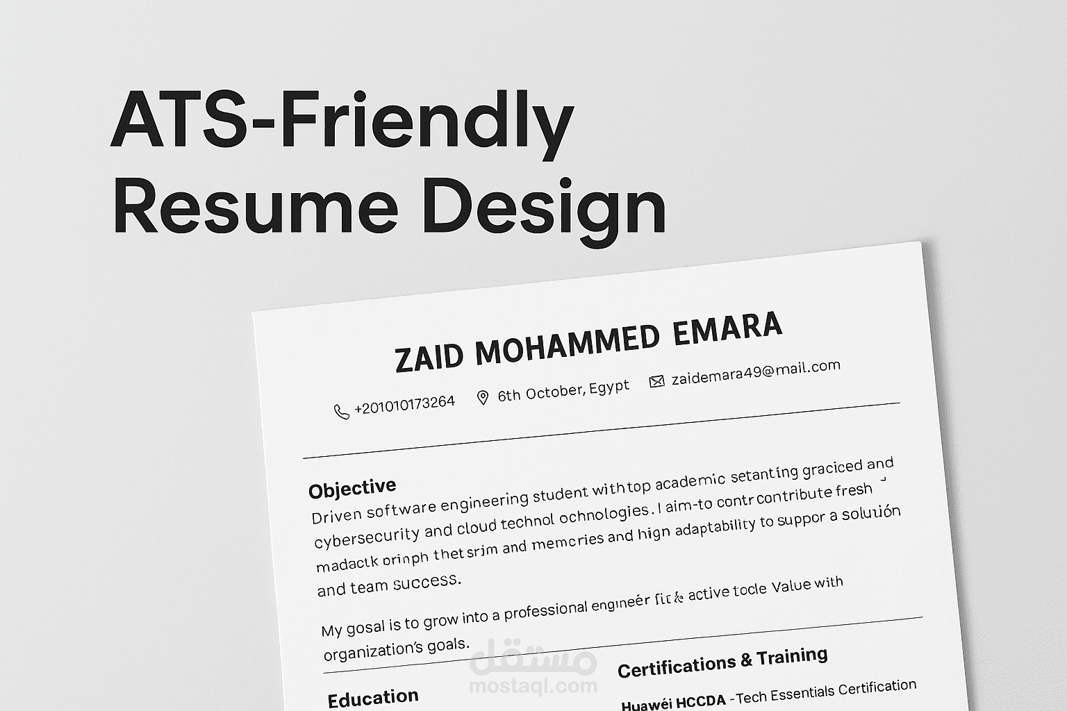 تصميم سيرة ذاتية احترافية متوافقة مع أنظمة ATS – Resume Writing & Optimization