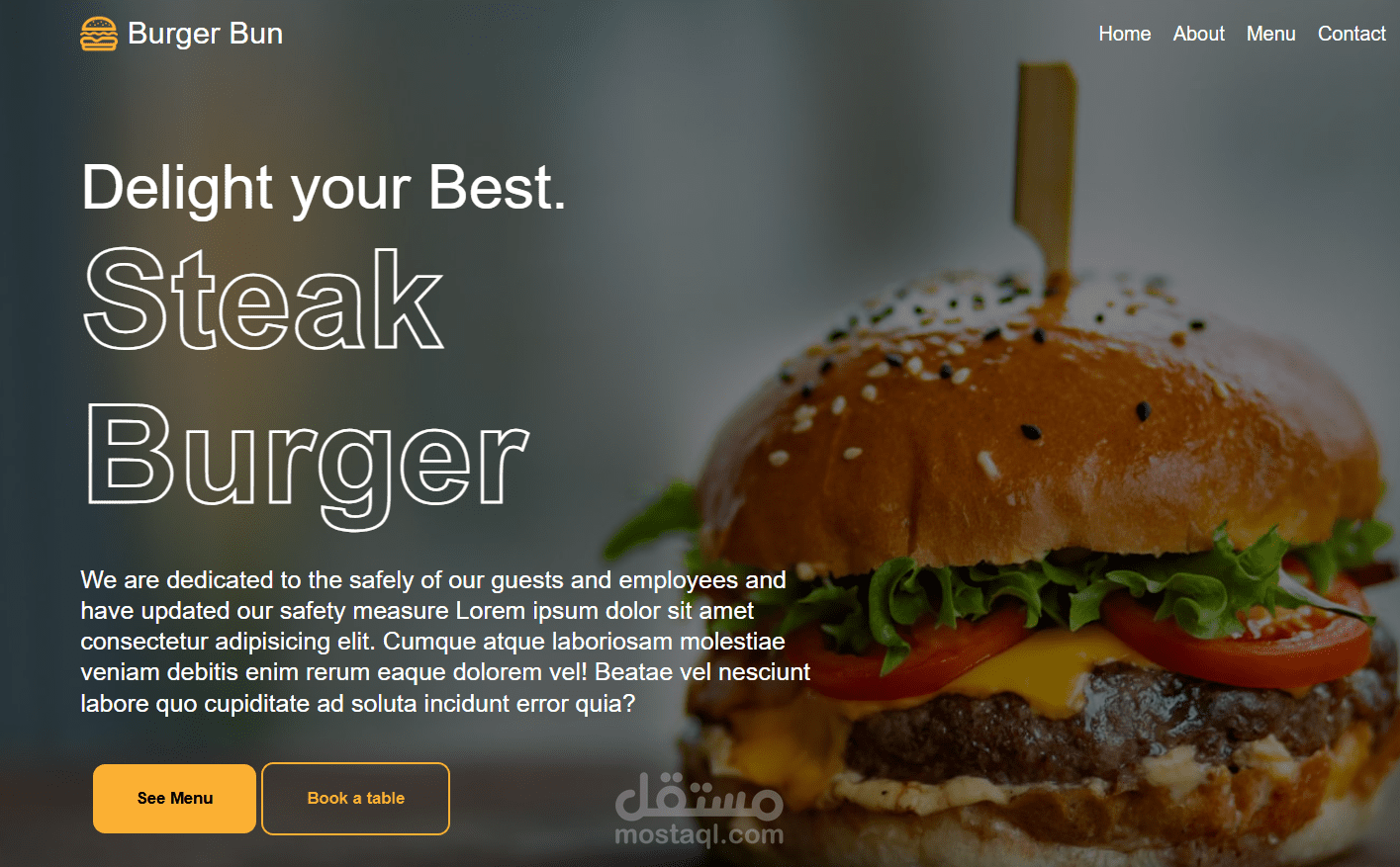 Burger Bun Website Desgin