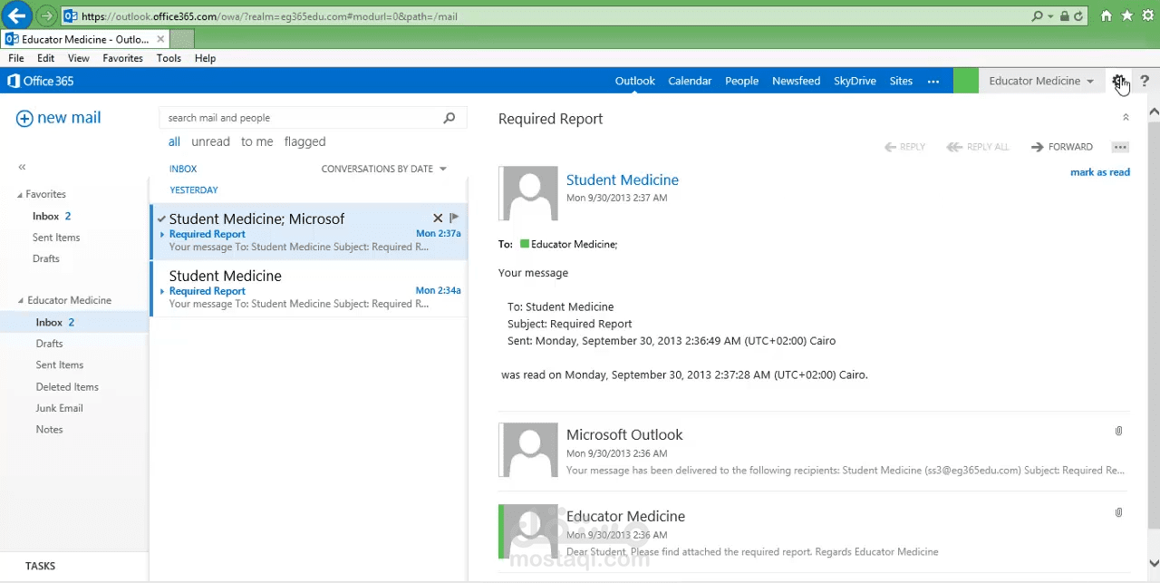 إعداد ودعم البريد الإلكتروني Office 365