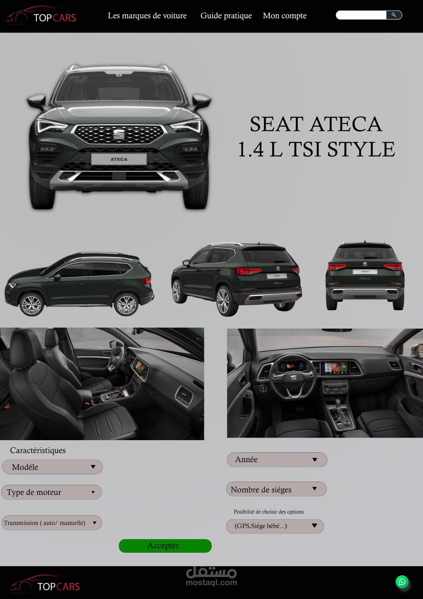 Affiche interface site web