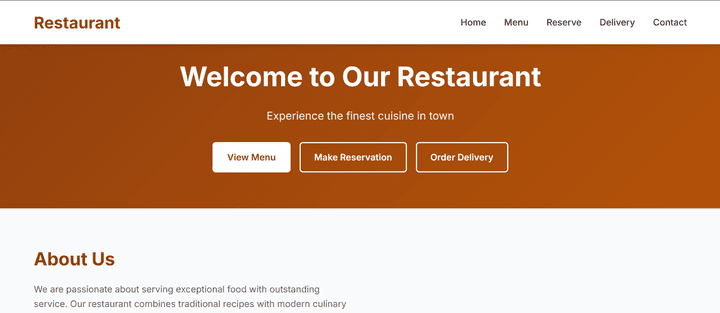 Restaurant Website