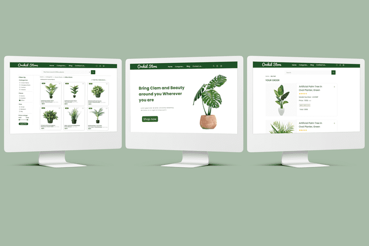 تصميم موقع ويب لمتجر الكتروني خاص بيبع النباتات