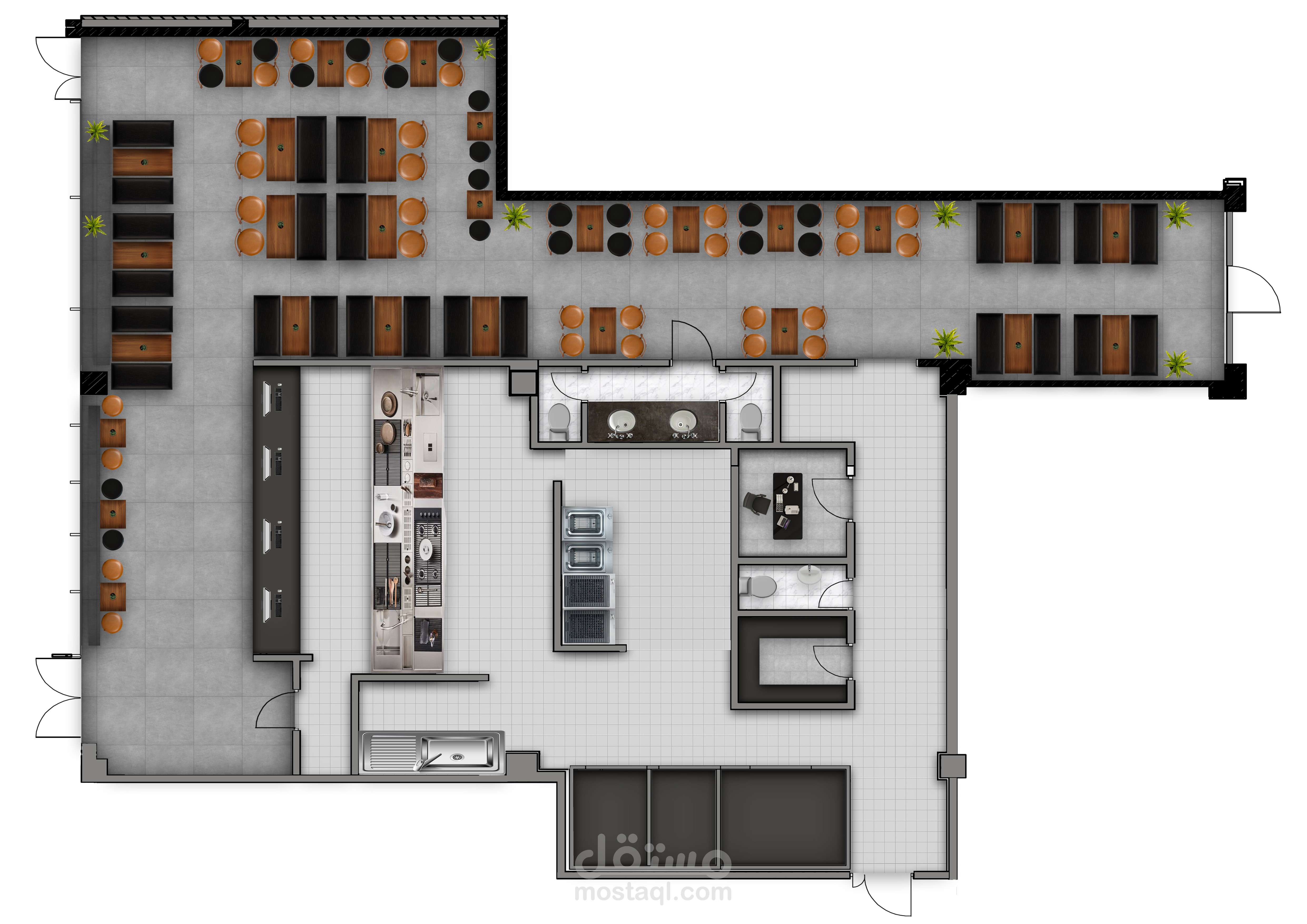 تصميم لمطعم Fast food