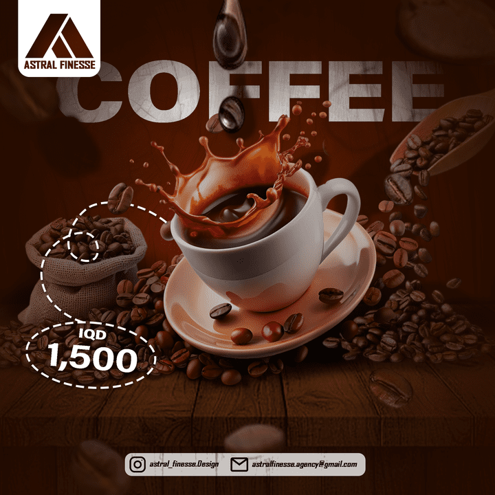 تصميم بوست سوشيال ميديا لقهوة