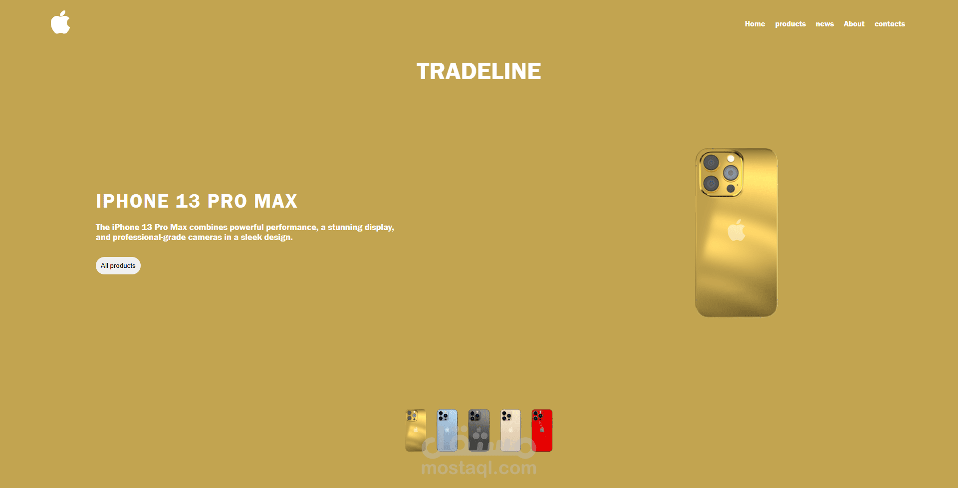 تصميم Landing Page لعرض iPhone 13 Pro Max باستخدام HTML و CSS و JavaScript