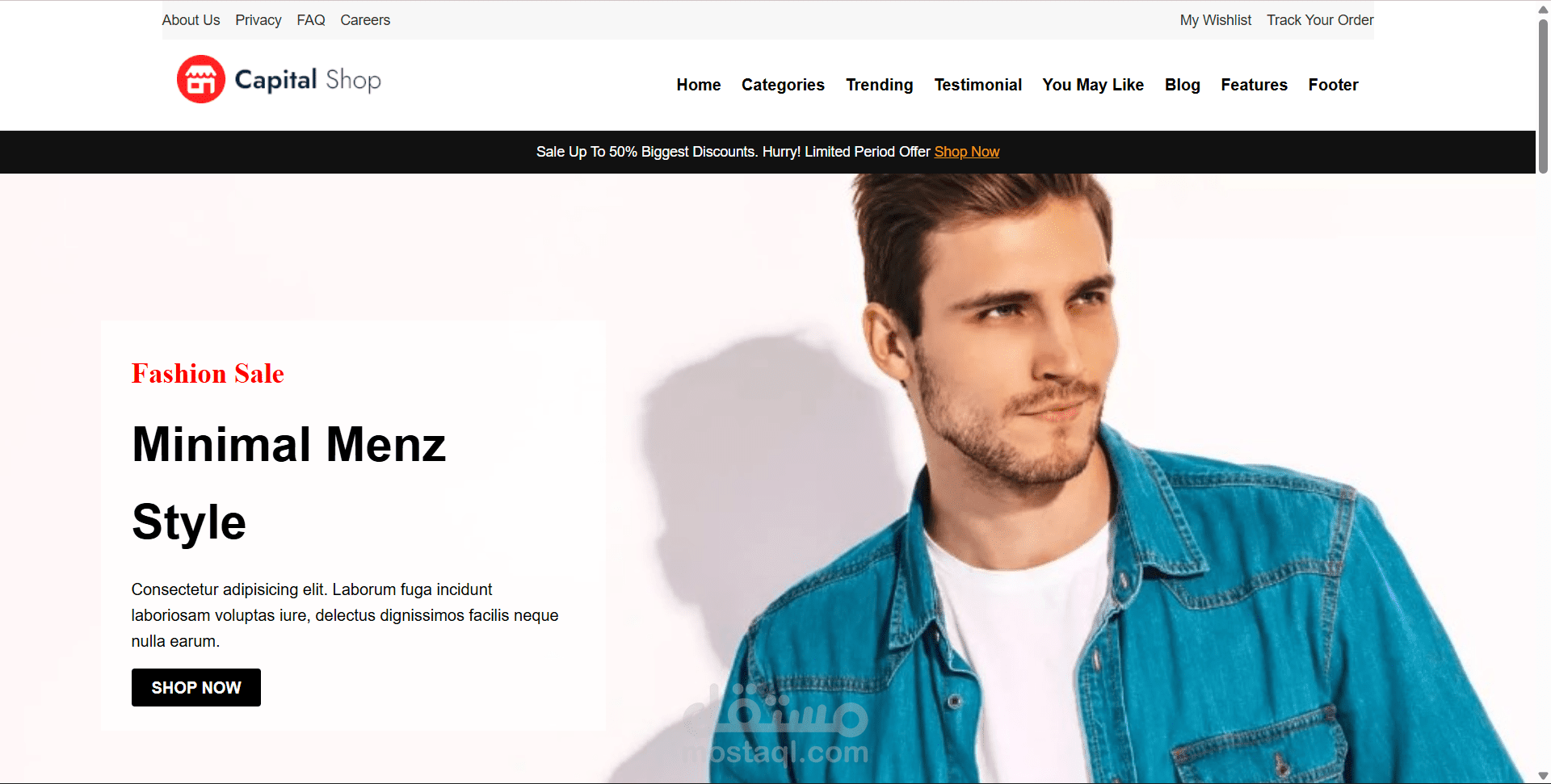 Capital Shop – Multi-Page E-Commerce Website (HTML, CSS)