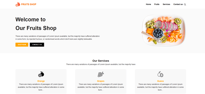 Fruits Shop – Responsive Multi-Page Website (HTML, CSS)