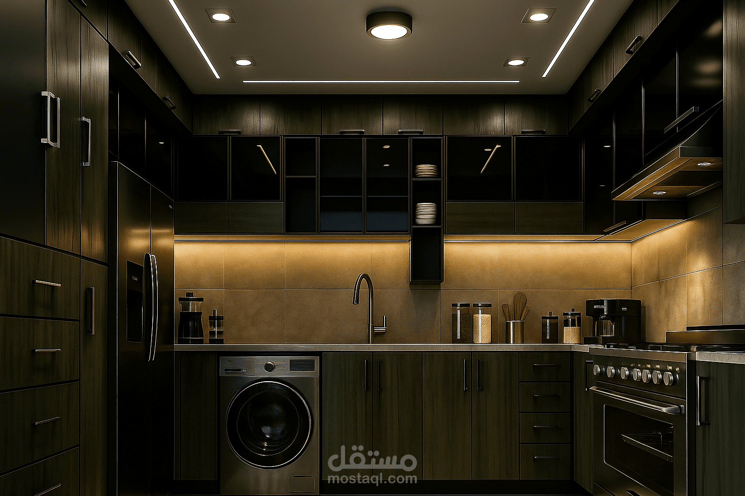 DARK GREEN HPL KITCHEN