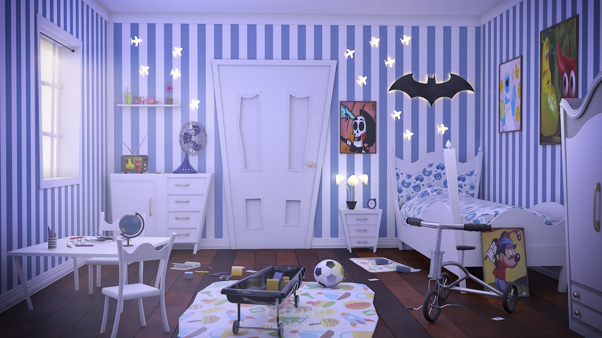 3d Bedroom for cartoon film or game