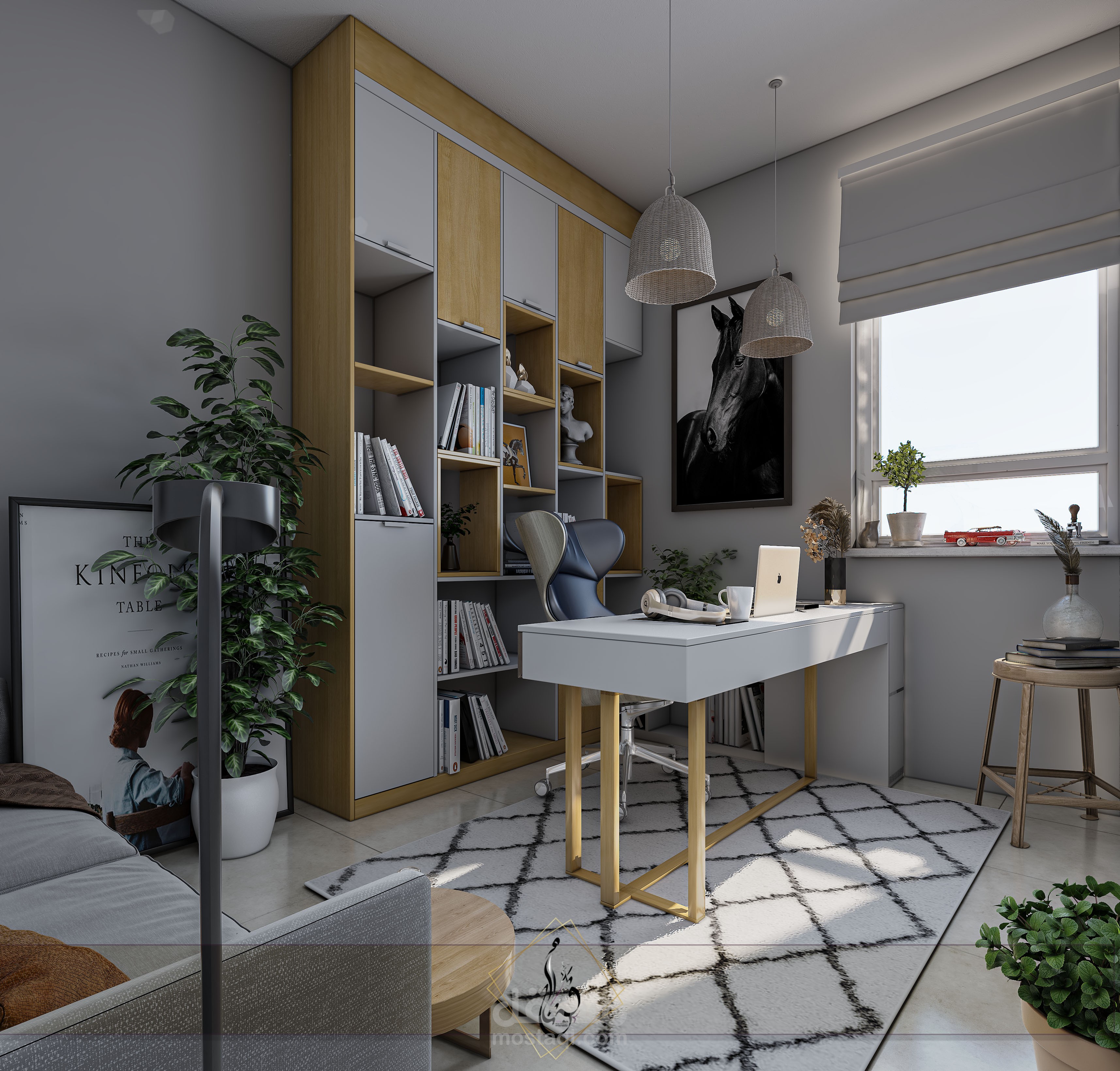 modern scandinavian officeroom