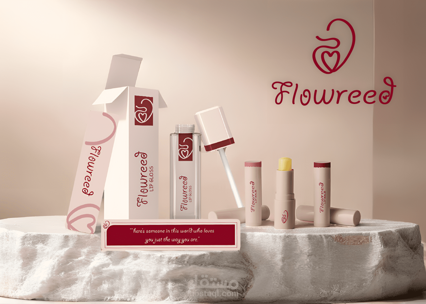 شعار وهوية بصرية متكاملة لماركة التجميل Flowreed