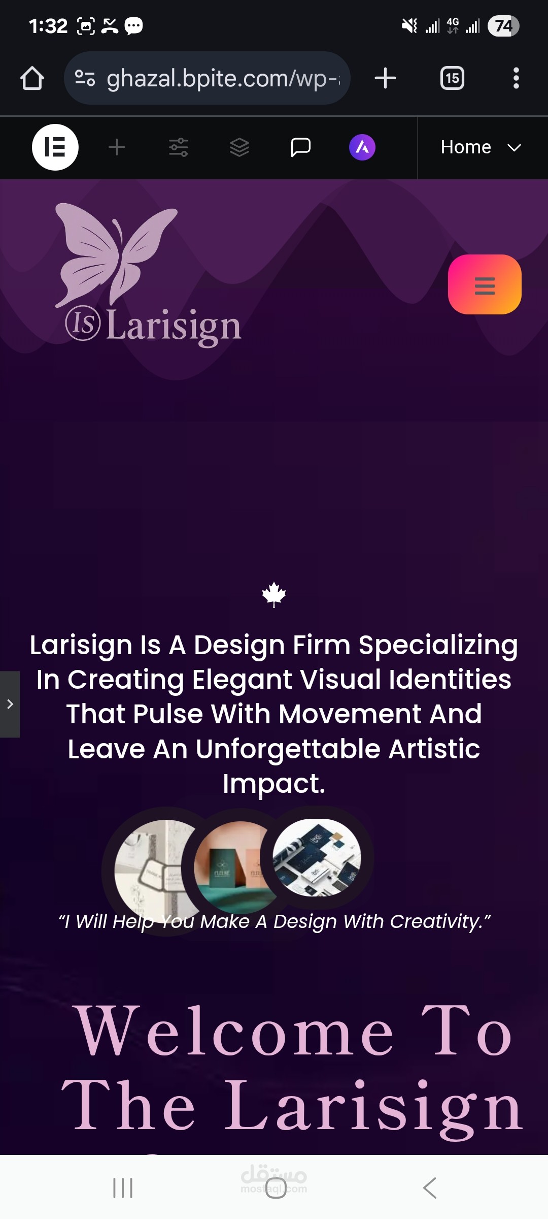 تصميم موقع لشركة تصميم وديزاين Larisign