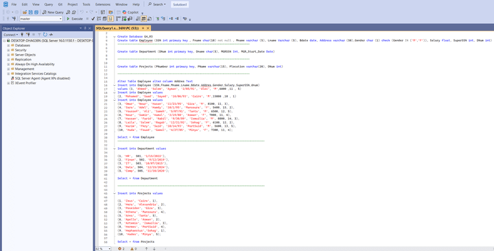 Database Description: Employee-Department-Project Management System