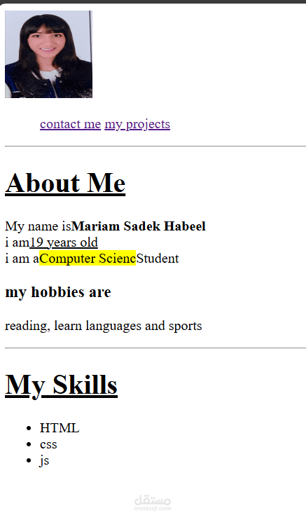 هنا استخدمت لغة ال html, image, mark