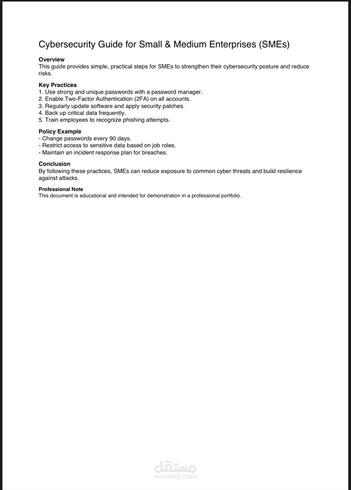 Cybersecurity Guide for Small & Medium Enterprises (SMEs)