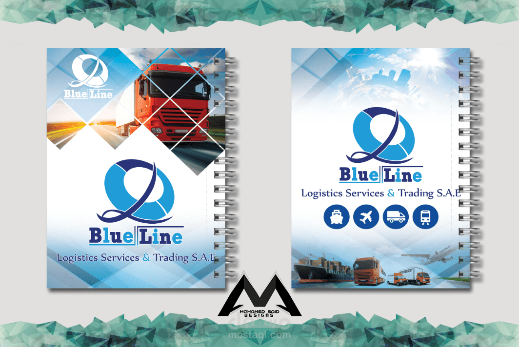 هوية تجارية لشركة بلولاين للملاحة - Identity For BLUELINE  Logistics