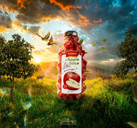 Product Advertising Design – Apple Juice Concept
