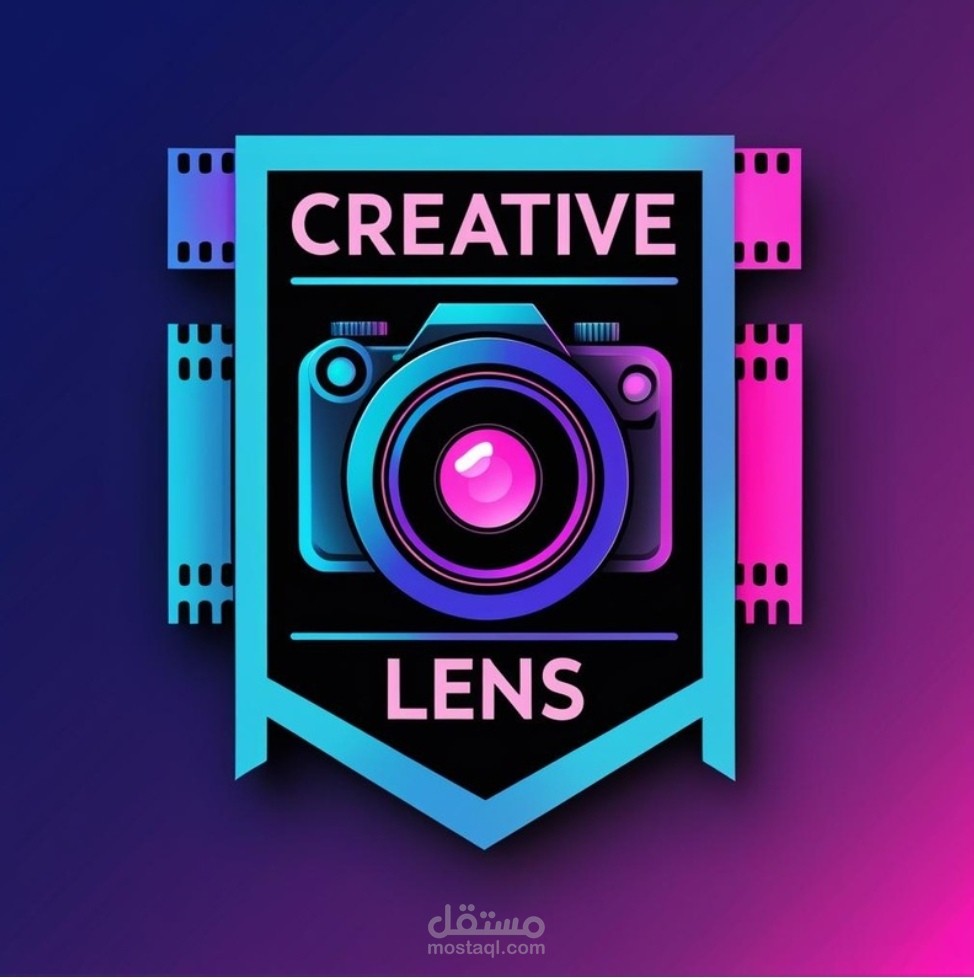 شعار إبداعي لعلامة تصوير "Creative Lens"