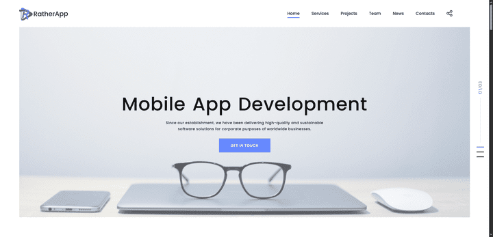 تطوير موقع شركة برمجيات (RatherApp)