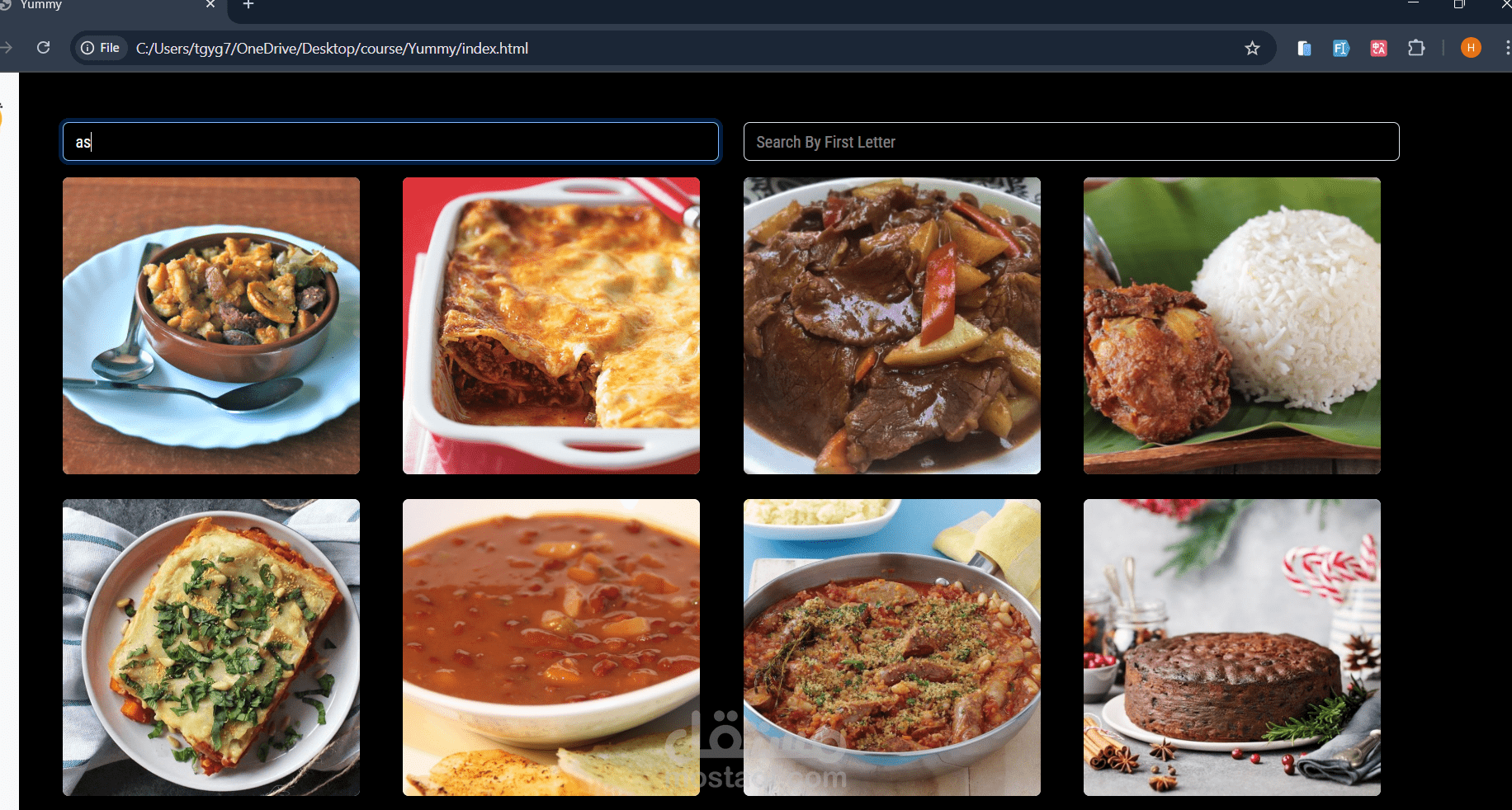 Yummy recipes website