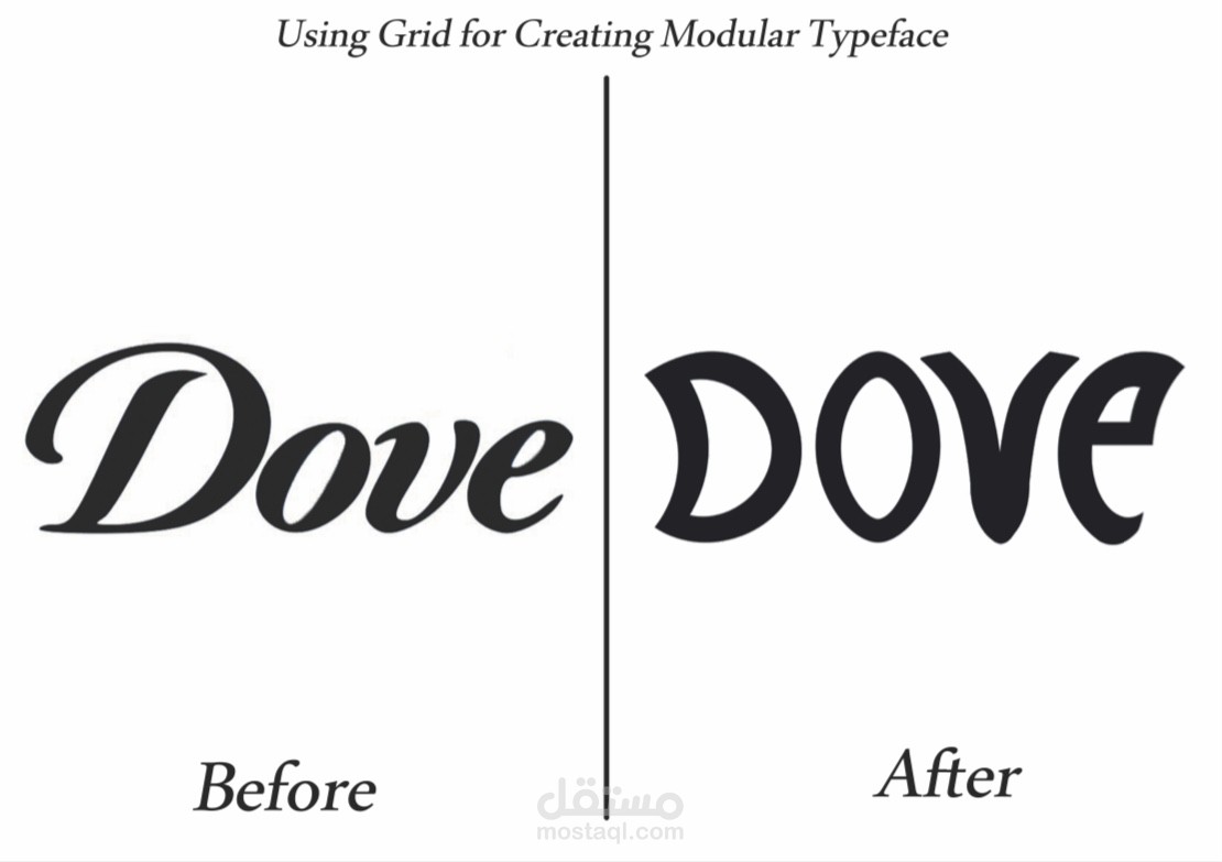 تعديل تصميم واجهة منتج dove بخطوط جديدة