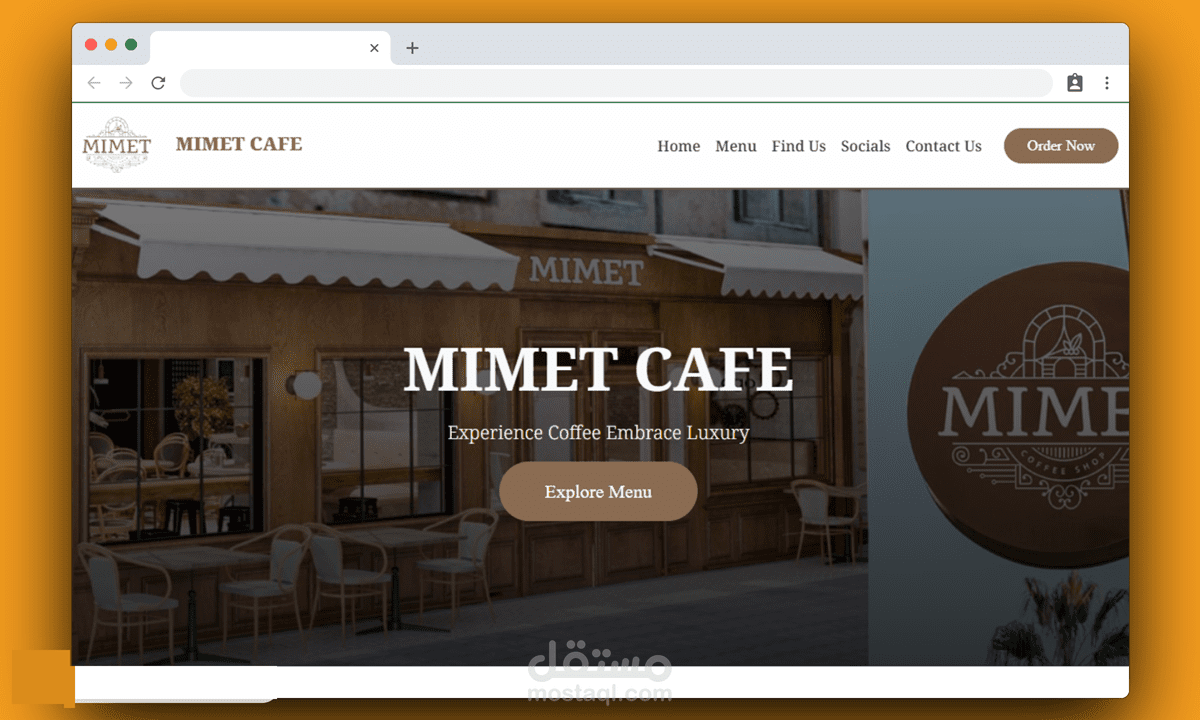 MIMET Cafe Landing Page