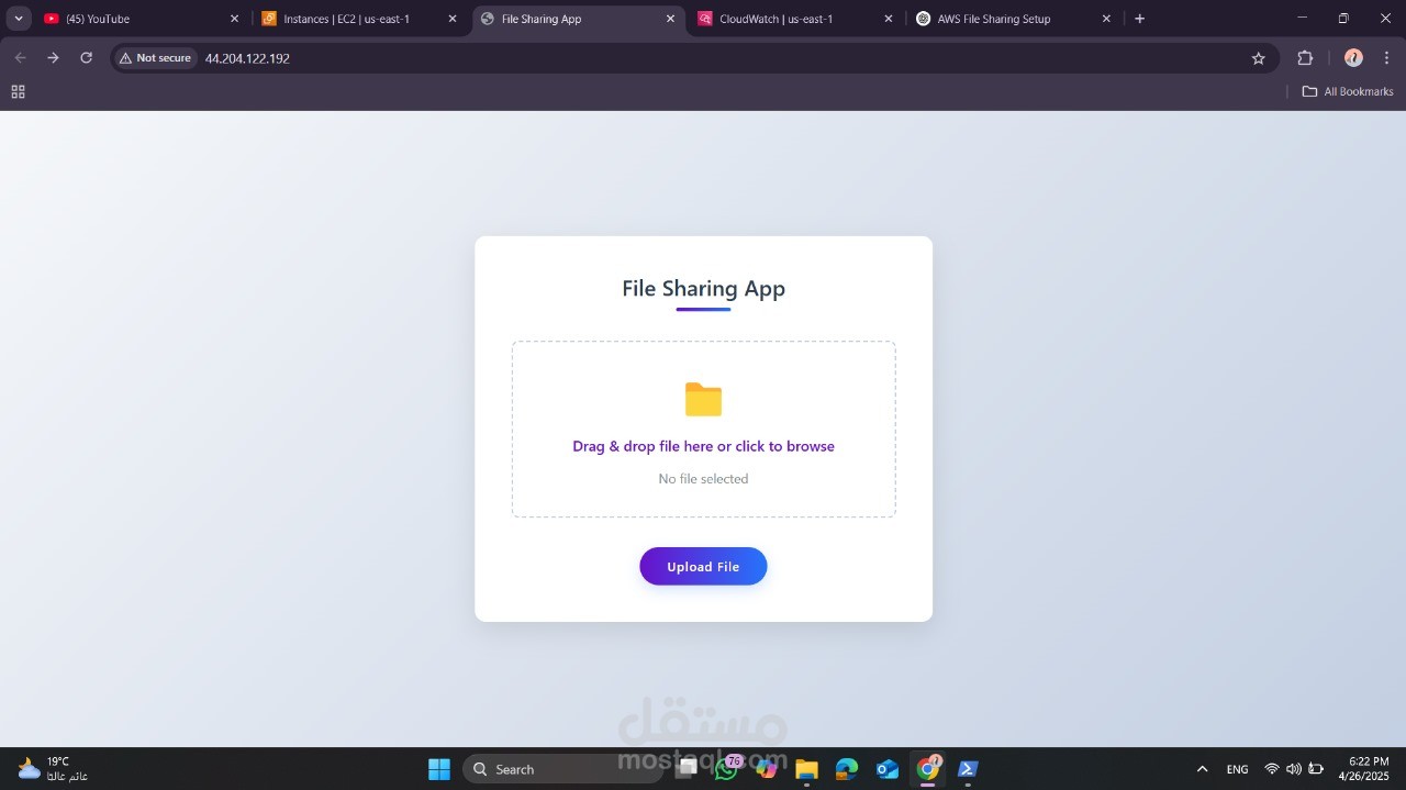 File sharing web app using aws