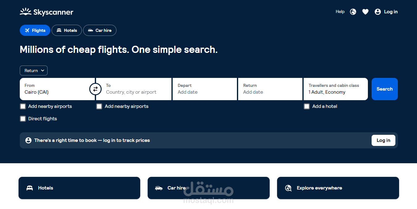 testing "skyscanner.com" web app
