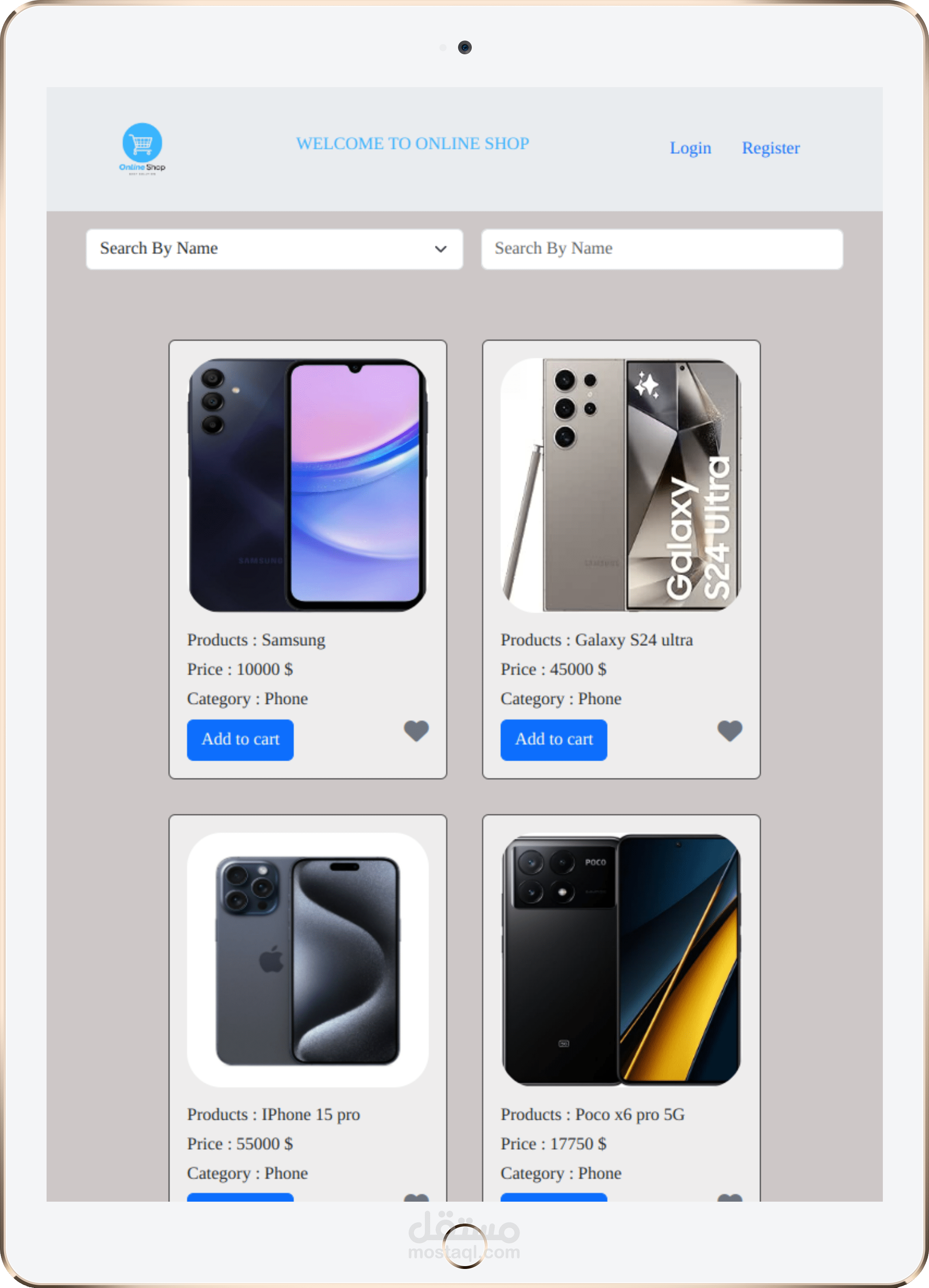 Online Shop App – React
