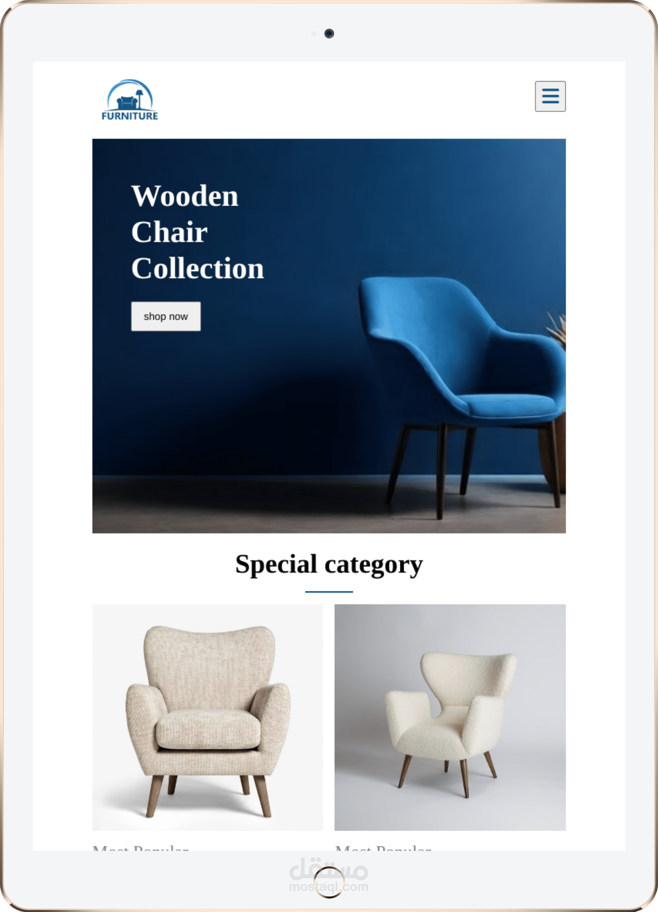 Wooden Furniture Shop – HTML & CSS