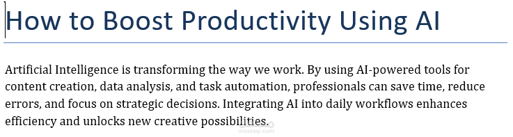 How to Boost Productivity Using AI Tools Excerpt / Sample