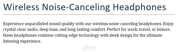 Product: Wireless Noise-Canceling Headphones
