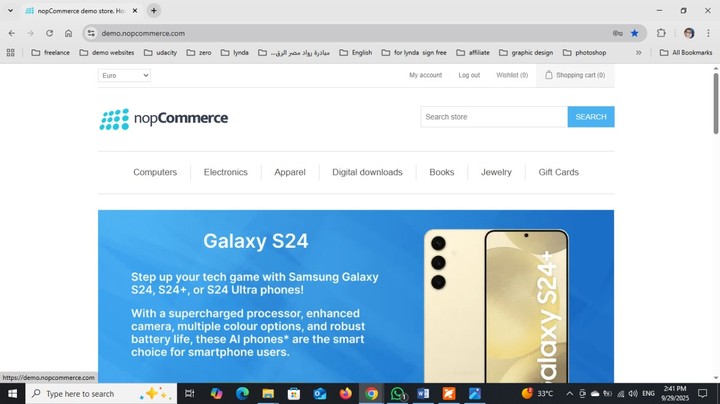 writing log in testcase for nop commerce demo