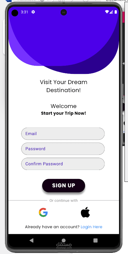 تطبيق دليل السفر (Flutter App)