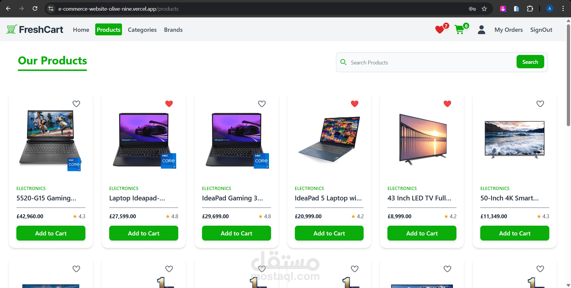 e-commerce website