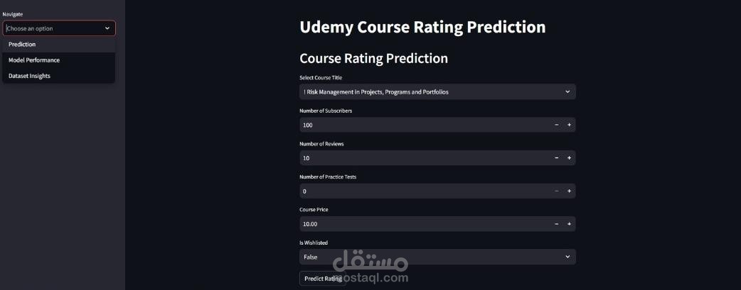 Built a regression model to predict Udemy course rating using features