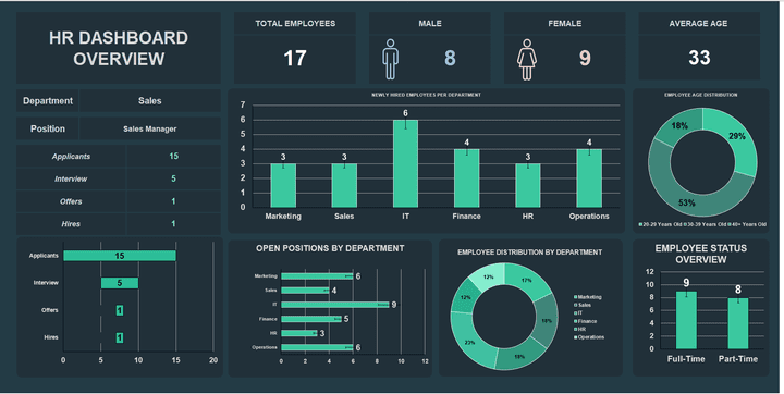لوحة تحكم الموارد البشرية (HR Dashboard Overview)