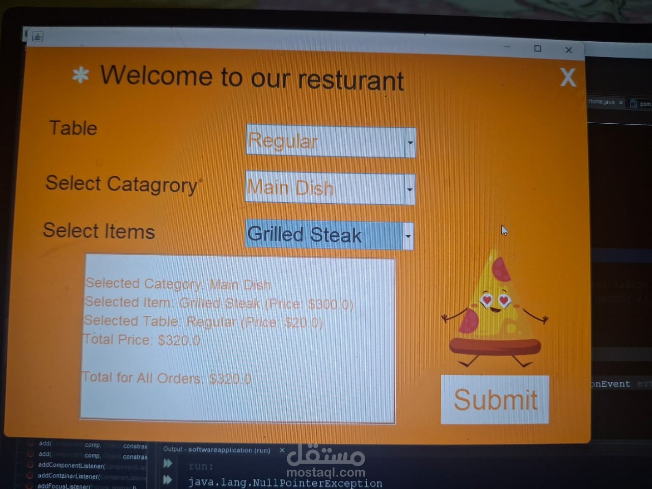 Restaurant Management System with java