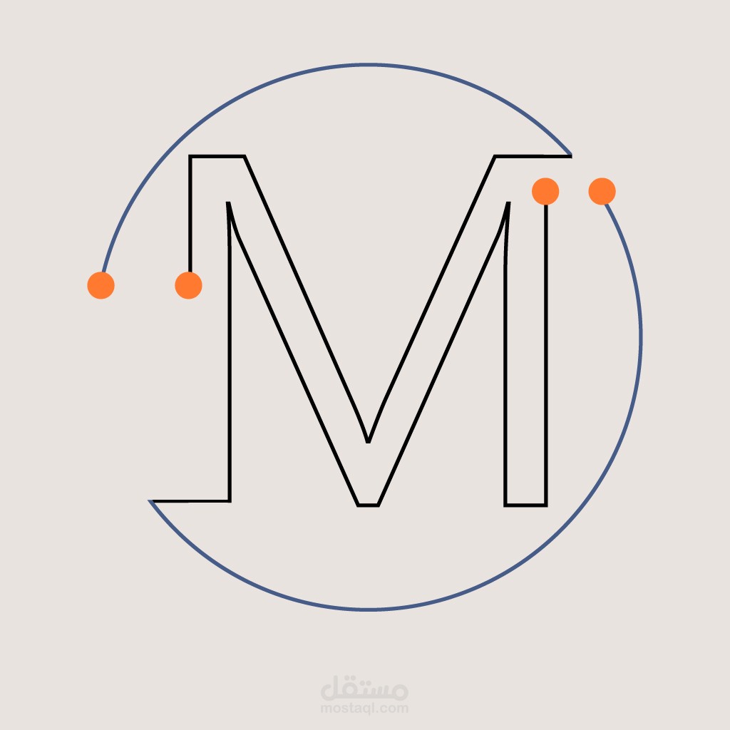 M | شعار أنيق بأسلوب مُبسط