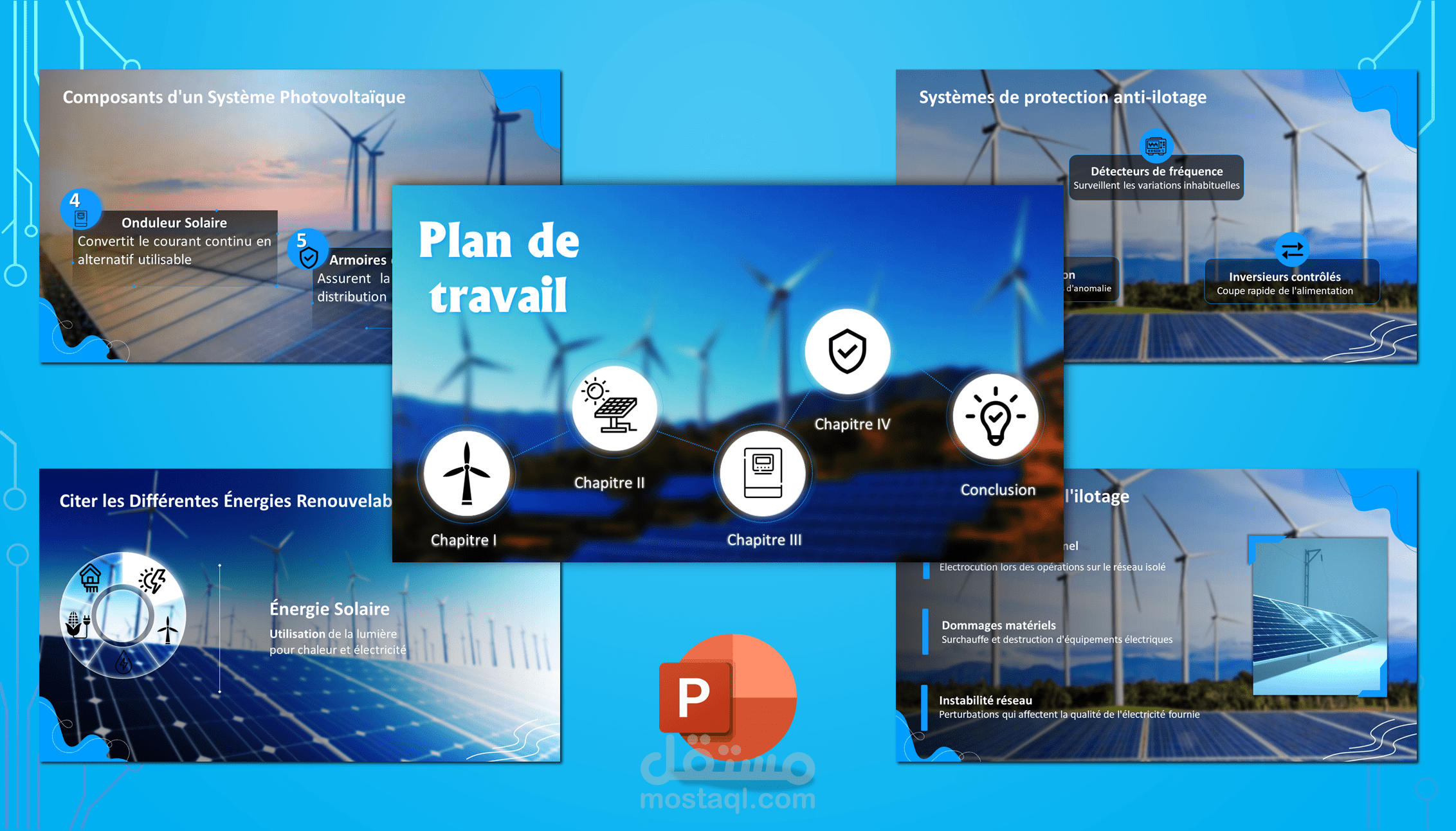 تصميم عرض تقديمي لمذكرة تخرج ماستر تخصص Protection des Réseaux électriques