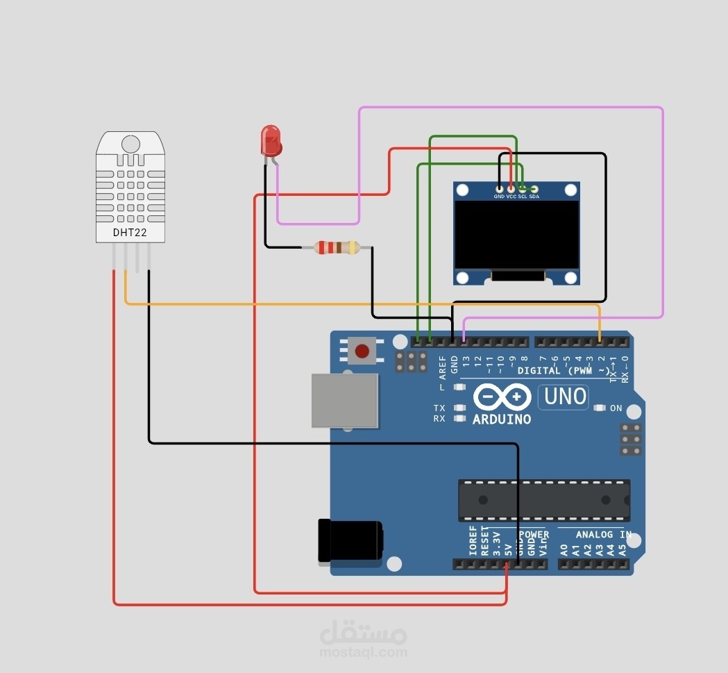 Smart-Temperature- Monitor-with-DHT22- and-OLED-Display