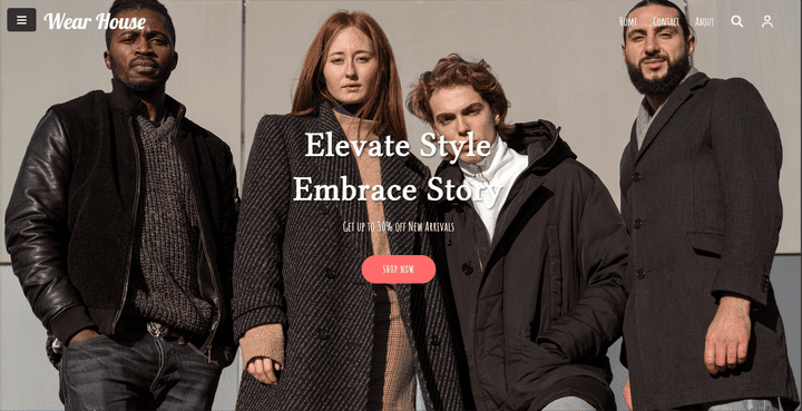 clothing page