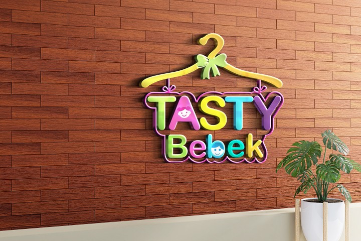 من أعمالي في تصميم لوجو متجر ملابس اطفال Tasty Bebek 