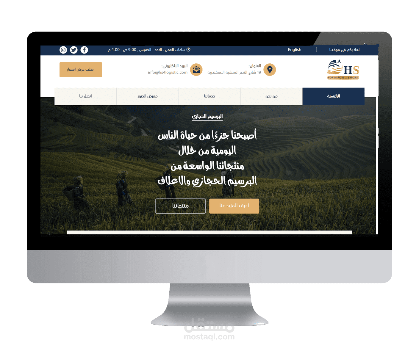 موقع تعريفى  متعدد اللغات  لخدمات شركة HS