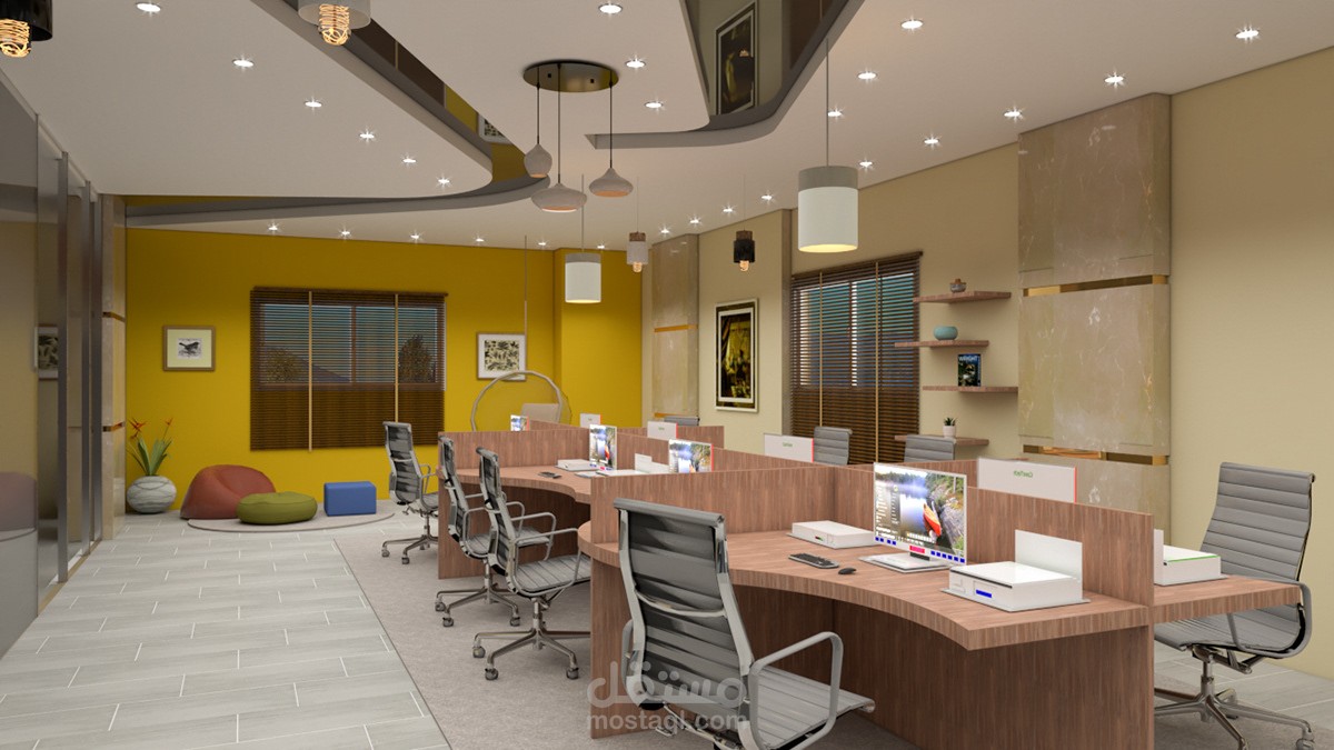 Render work for office interior design