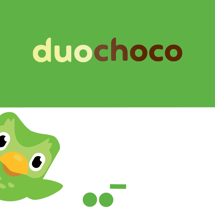 Duolingo chocolate branding