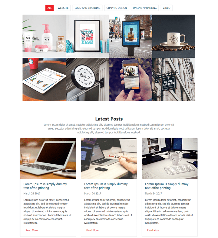 Responsive Web Template using Bootstrap 4