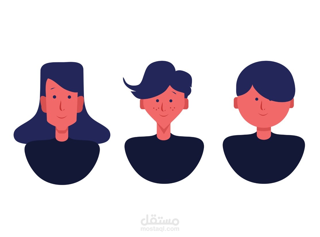 تصميم شخصية ( flat design )