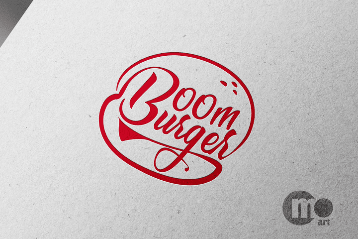 تصميم شعار و قائمة الطعام لمطعم BOOM BURGER